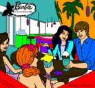 Dibujo Barbie y sus amigos en la heladería pintado por maRby