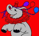 Dibujo Elefante con 3 globos pintado por amalia