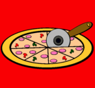 Dibujo Pizza pintado por pizza