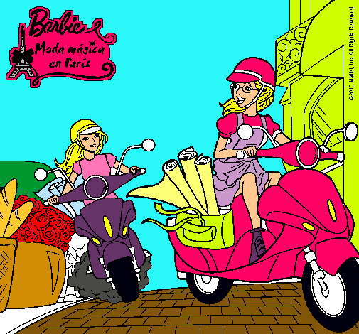 Barbie y su amiga en moto