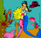 Dibujo Barbie sirena y la reina sirena pintado por Saara07