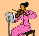Dibujo Dama violinista pintado por violinyo