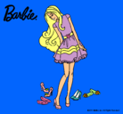 Dibujo Barbie y su colección de zapatos pintado por rani