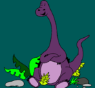 Dibujo Diplodocus sentado pintado por barny