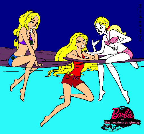 Dibujo Barbie y sus amigas pintado por delfina432