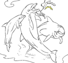 Dibujo Delfines jugando pintado por pasber