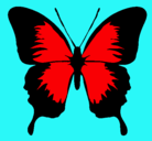 Dibujo Mariposa con alas negras pintado por mariposita