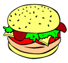 Dibujo Hamburguesa completa pintado por hamburguesa