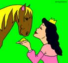 Dibujo Princesa y caballo pintado por Marinalove