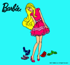 Dibujo Barbie y su colección de zapatos pintado por estrella24