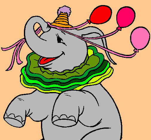 Elefante con 3 globos