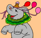 Dibujo Elefante con 3 globos pintado por 54454rfhbegb