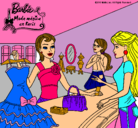 Dibujo Barbie en una tienda de ropa pintado por kamidesi