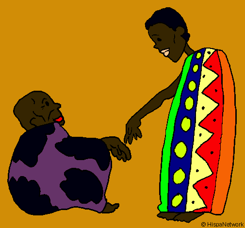 Dibujo Dos africanos pintado por Anabelen8