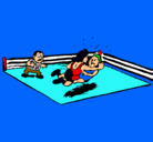Dibujo Lucha en el ring pintado por fggt