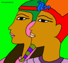 Dibujo Ramsés y Nefertiti pintado por yanelis