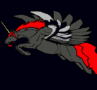 Dibujo Unicornio alado pintado por break