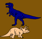 Dibujo Triceratops y tiranosaurios rex pintado por vikash 