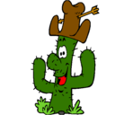 Dibujo Cactus con sombrero pintado por avatar 