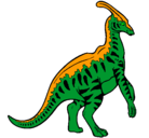 Dibujo Parasaurolofus con rayas pintado por apatosaurio