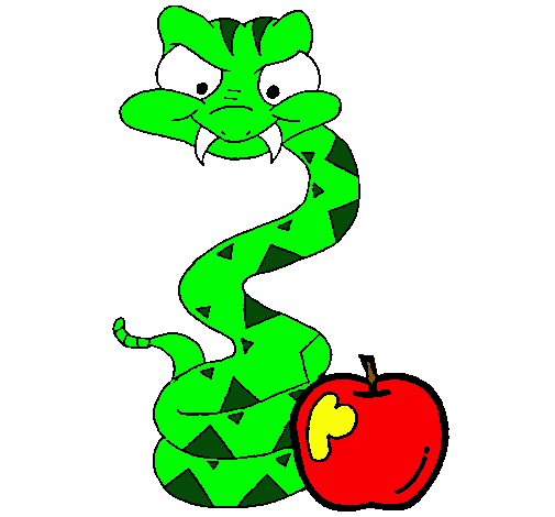 Dibujo Serpiente y manzana pintado por boob