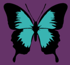 Dibujo Mariposa con alas negras pintado por merry
