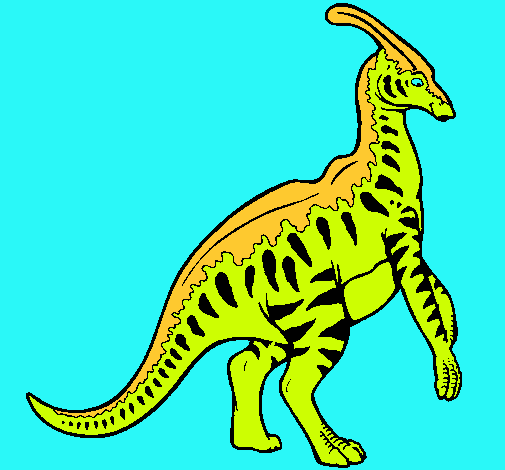 Dibujo Parasaurolofus con rayas pintado por emicaqui