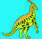 Dibujo Parasaurolofus con rayas pintado por emicaqui