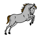 Dibujo Caballo saltando pintado por caballos