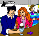 Dibujo Barbie y su amigo en la heladería pintado por maRby