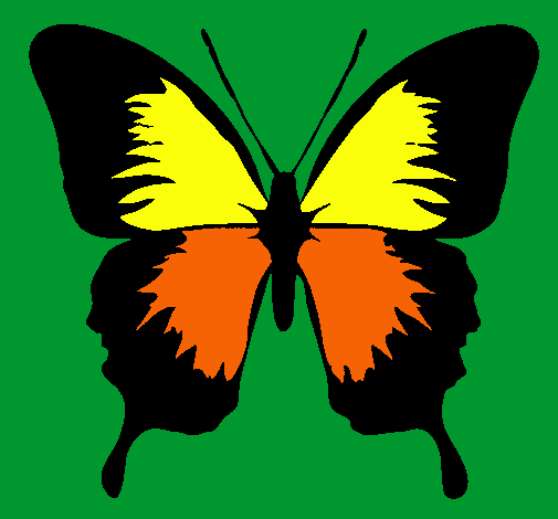 Dibujo Mariposa con alas negras pintado por tbmobm