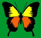 Dibujo Mariposa con alas negras pintado por tbmobm
