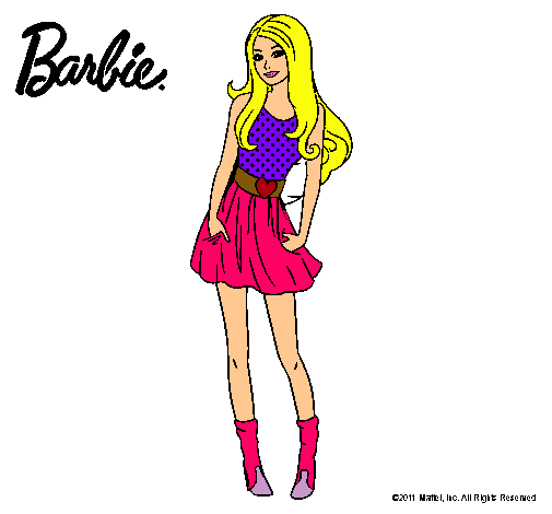 Dibujo Barbie veraniega pintado por delfina432