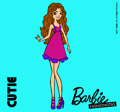 Dibujo Barbie Fashionista 3 pintado por kool