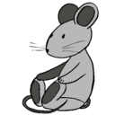 Dibujo Rata sentada pintado por ratoncito 