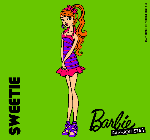 Dibujo Barbie Fashionista 6 pintado por kool
