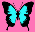 Dibujo Mariposa con alas negras pintado por mariaaaaaa