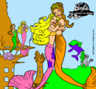 Dibujo Barbie sirena y la reina sirena pintado por CELIA6