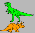Dibujo Triceratops y tiranosaurios rex pintado por pajkcklsmxjm
