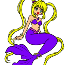 Dibujo Sirena con perlas pintado por VIRLLY