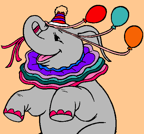 Elefante con 3 globos