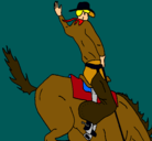 Dibujo Vaquero en caballo pintado por victor1999