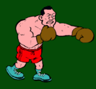 Dibujo Boxeador pintado por papa