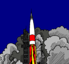 Dibujo Lanzamiento cohete pintado por 1347
