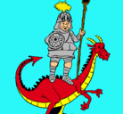 Dibujo Caballero San Jorge y el dragon pintado por soniafierro