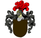 Dibujo Escudo de armas y casco pintado por xabir