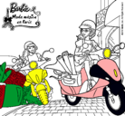 Dibujo Barbie y su amiga en moto pintado por ailen 