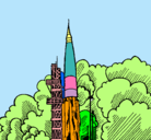 Dibujo Lanzamiento cohete pintado por gcabob