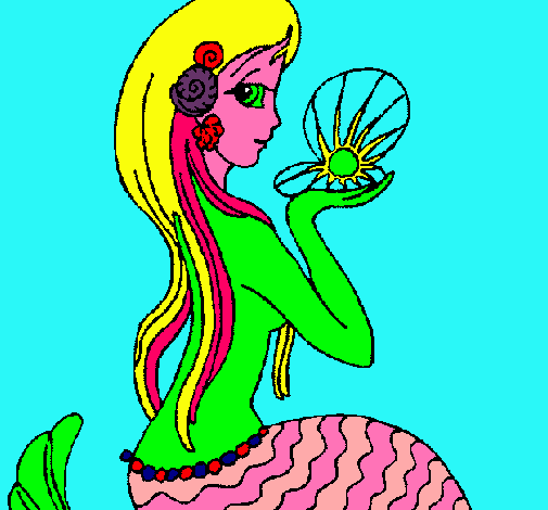 Dibujo Sirena y perla pintado por kamiih