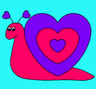 Dibujo Caracol corazón pintado por amoamoamoamo